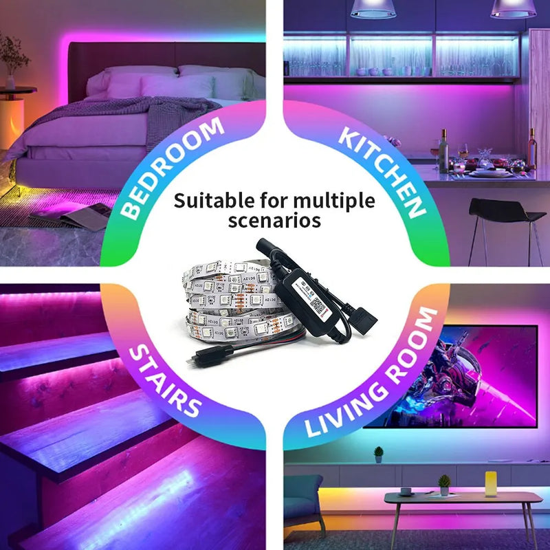 Fita LED RGB Bluetooth 5 Metros